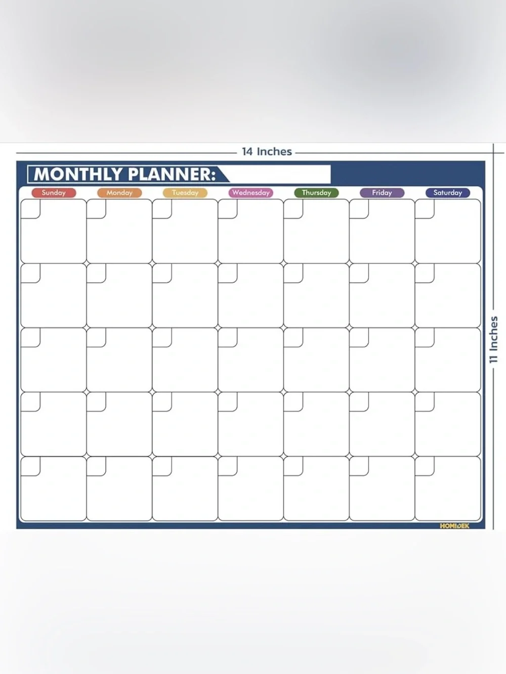 Magnetic Monthly fridge Planner with Multicolor dry erase Markers
